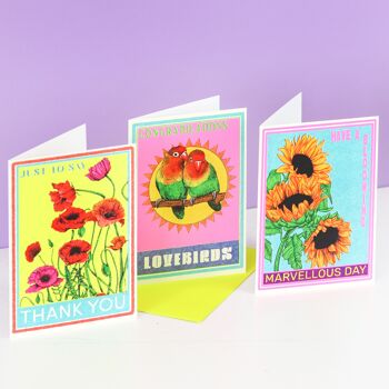 Coquelicots Merci Carte De Vœux | Carte florale | Carte de remerciement 3