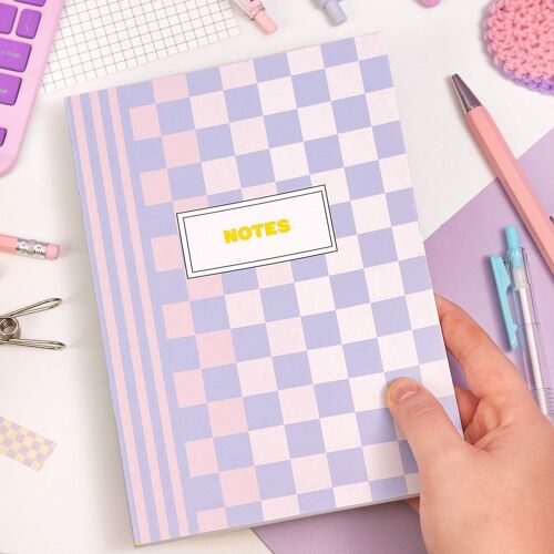 Lilac Check Bullet Grid Notebook | Lilac Pastel Journal | Eco-friendly Stationery