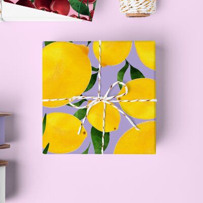 Hoja de papel de regalo de limón | Papel de regalo | Papel del arte