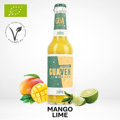 Limonada de guayaba orgánica con mango y lima - 330ml [orgánica/vegana]