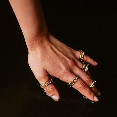 Floating Baby Physalia Ring - Brass