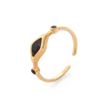 Bague Petite Noir Or Taille Unique 1