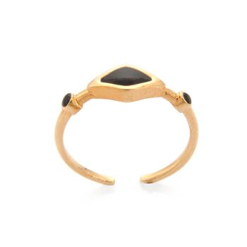 Bague Petite Noir Or Taille Unique 2