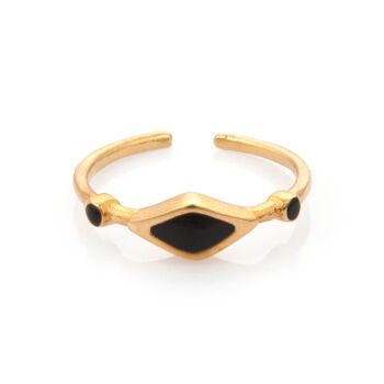 Bague Petite Noir Or Taille Unique 3