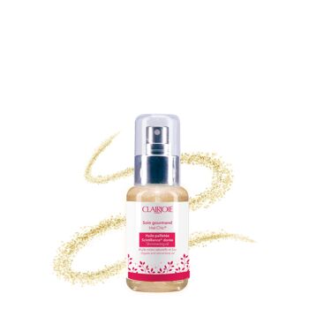 Huile corps pailletée dorée et bio Irisé Chic® 50ml 1