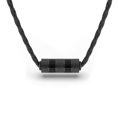 Collier Cuir "Unique" - Noir - N019