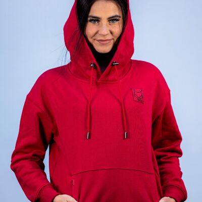 Sudadera con capucha MCR v One burdeos extragrande