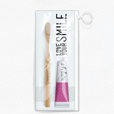 Ohlalá Travel Kit - Toothbrush + toothpaste 15 ml Raspberry Mint