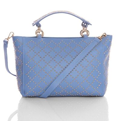 Pretty sky blue studded bag with handle