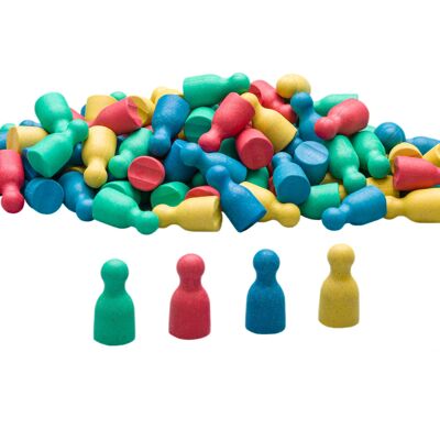 Set de 100 piezas en 4 colores | Piezas de juego de peones de cono Halma de RE-Wood®