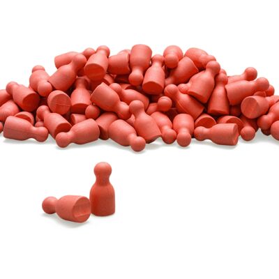 Ensemble de 100 figurines de jeu en rouge | RE-Wood® Halma cône pions pièces de jeu Wissner