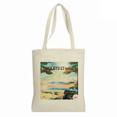 Tote bag en coton bio écru avec anse 280g -MOLIETS ET MAA