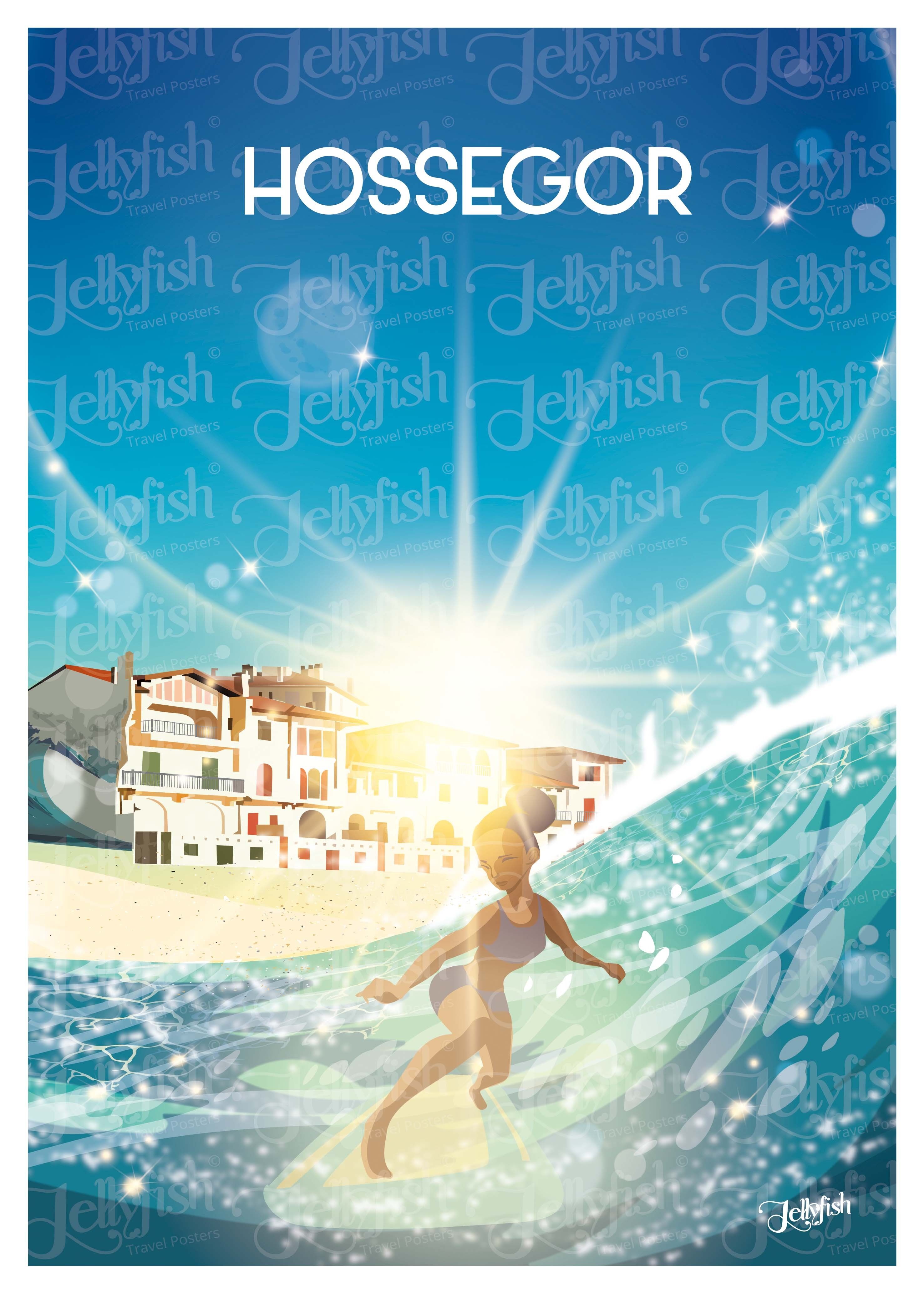 Manifesto della città di HOSSEGOR 40x30 cm