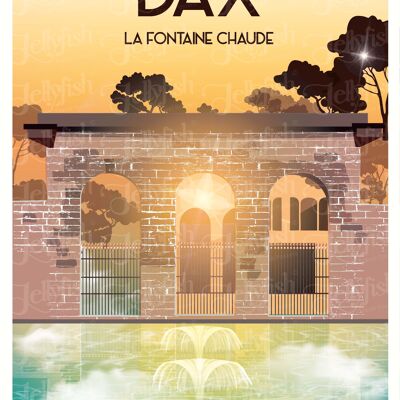 AFFICHE DAX - FONTAINE CHAUDE 40x30