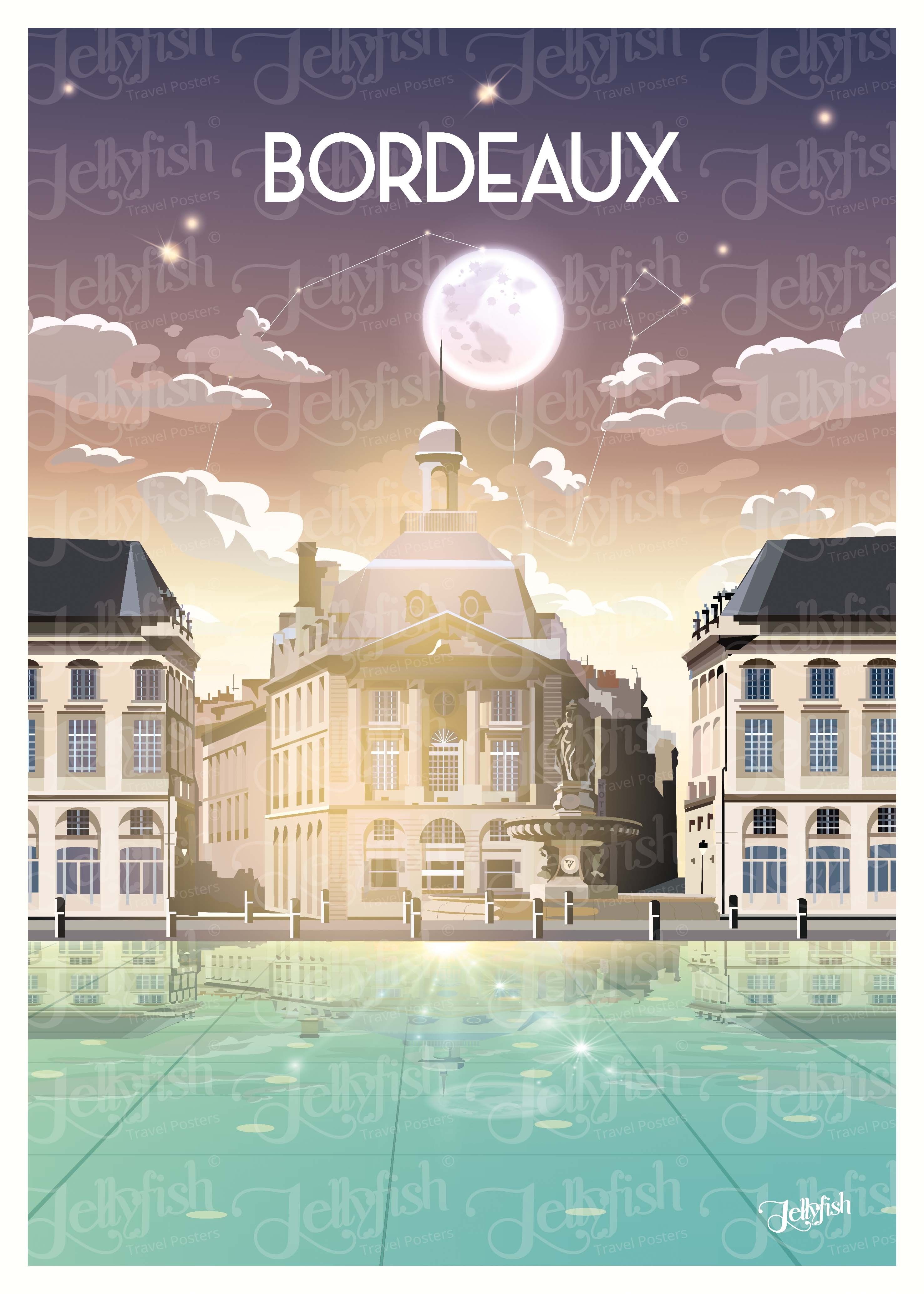 Manifesto della città di Bordeaux 40x30 cm