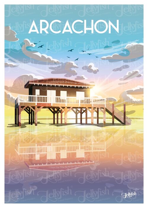 AFFICHE ARCACHON 40x30