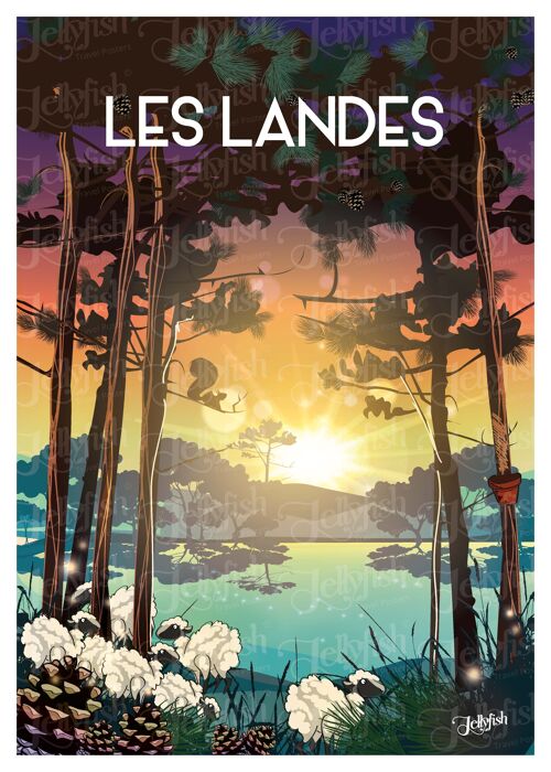 AFFICHE LES LANDES 40x30