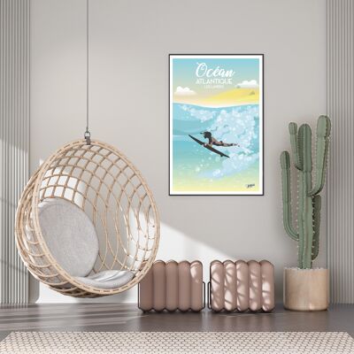 POSTER DELL'OCEANO ATLANTICO "Les Landes" 50x70