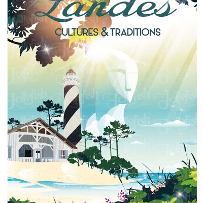 AFFICHE LES LANDES "Cultures et Traditions" 40x30