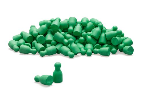Satz aus 100 Spielfiguren in grün | RE-Wood® Halma-Kegel Spielsteine Brettspiel