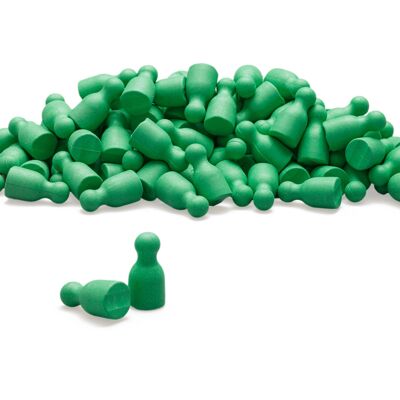 Set of 100 play figures in green | RE-Wood® Halma Cone Game Pieces Board Game