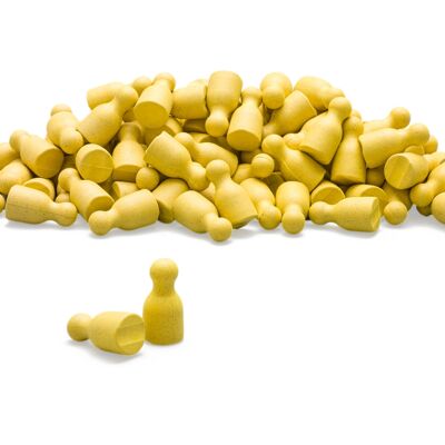Set de 100 figuras de juego en amarillo | Halma Skittle Pawns Game Pieces Juegos de mesa RE-Wood®