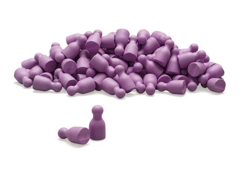 Satz aus 100 Spielfiguren in lila | Halma-Kegel Pöppel Spielsteine RE-Wood® Brettspiele