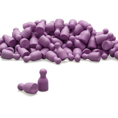 Satz aus 100 Spielfiguren in lila | Halma-Kegel Pöppel Spielsteine RE-Wood® Brettspiele