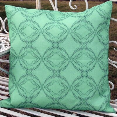 Throw pillow cover, linen, Laccaria hypha green