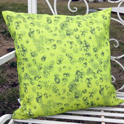 Throw pillow cover, linen, Arabidopsis isolated cells lime