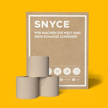 Papier toilette SNYCE PURE - Empreinte CO2 réduite de 70 % - Carton 100 % recyclé - 3 épaisseurs 4
