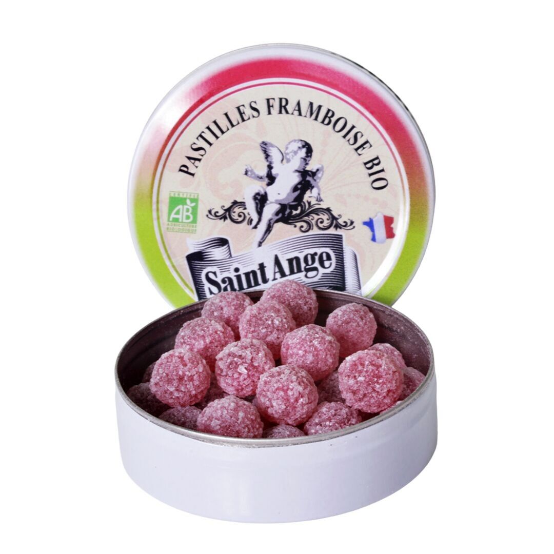Santo Angelo BIOLOGICO | Caramelle Artigianali | Gusto Lampone | Scatola 50 g