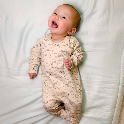 Angel Hippo Baby Sleepsuit