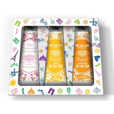 Trio Parisien Shea Handcremes - Rose Mademoiselle, Jasmin, Mandel & Honig