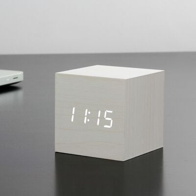 Cube Click Clock - White
