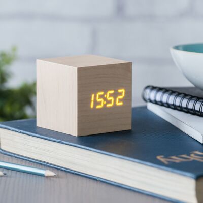 Cube Click Clock - Maple