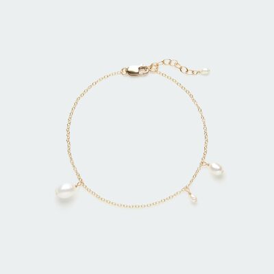 Asymmetric Pearl bracelet gold