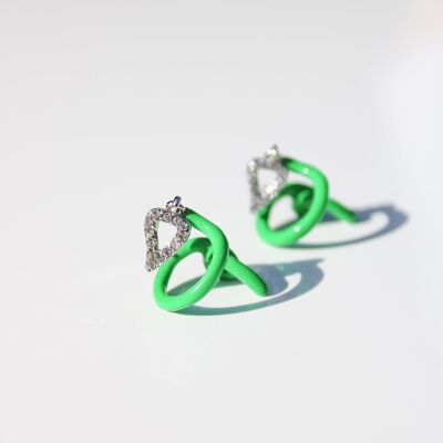 Basliq Spiral Earrings - GREEN