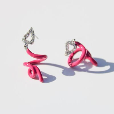 Basliq Spiral Earrings - PINK