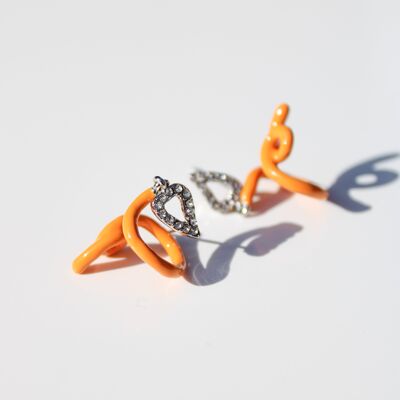 Basliq Spiral Earrings - ORANGE