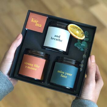 ensemble de découverte | coffret cadeau trio de bougies parfumées 2