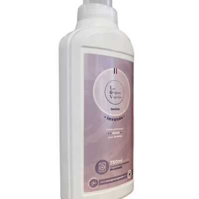 Lavender-scented liquid laundry detergent certified ORGANIC