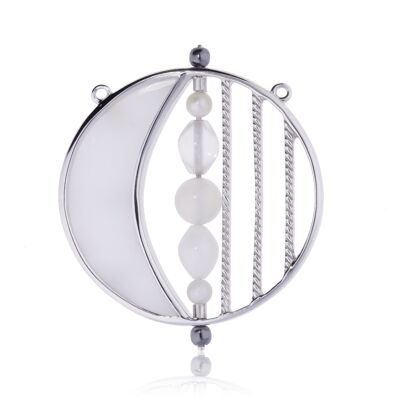 Pendant 'Moon' sterling silver with moonstone
