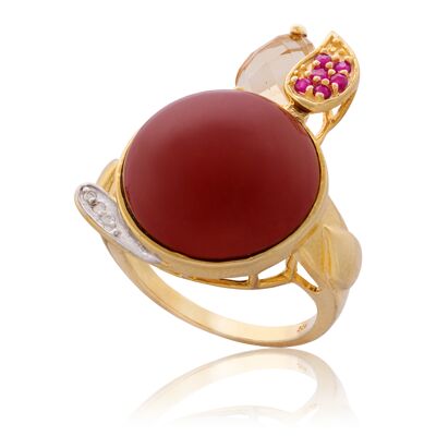 Ring Kraft Gold plated with jasper
