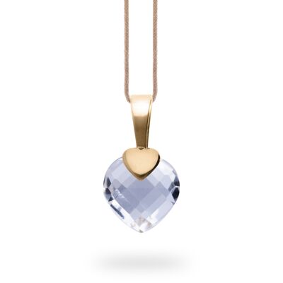 Pendentif coeur précieux avec topaze blanche