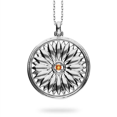 Star pendant 'Sun' with citrine, rhodium plated
