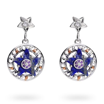 Boucles d'oreilles 'Antares' en argent sterling avec lapis lazuli