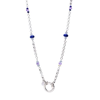 Collar de piedras preciosas 'Antares' de plata de primera ley con lapislázuli