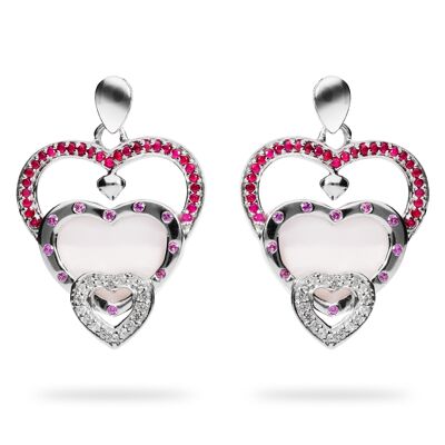 Boucles d'oreilles 'Heart warm' en argent sterling avec aragonite