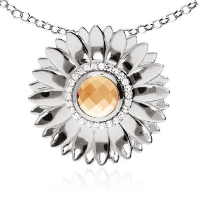 Pendant 'Sun' sterling silver with citrine